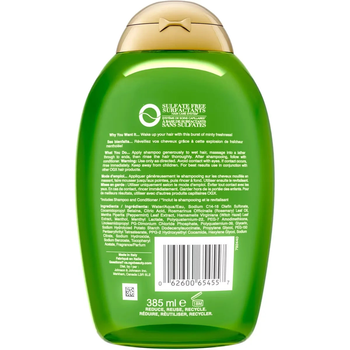 OGX Refreshing Scalp+ Rosemary Mint Extra Strength Shampoo product detail
