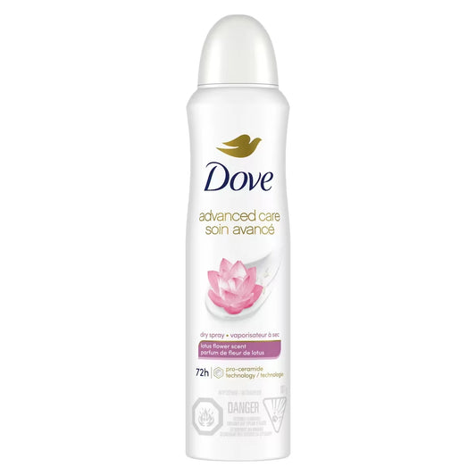 Dove Nourishing Secrets Antiperspirant Dry Spray Lotus Flower Scent antibacterial odour protection 107 g front package