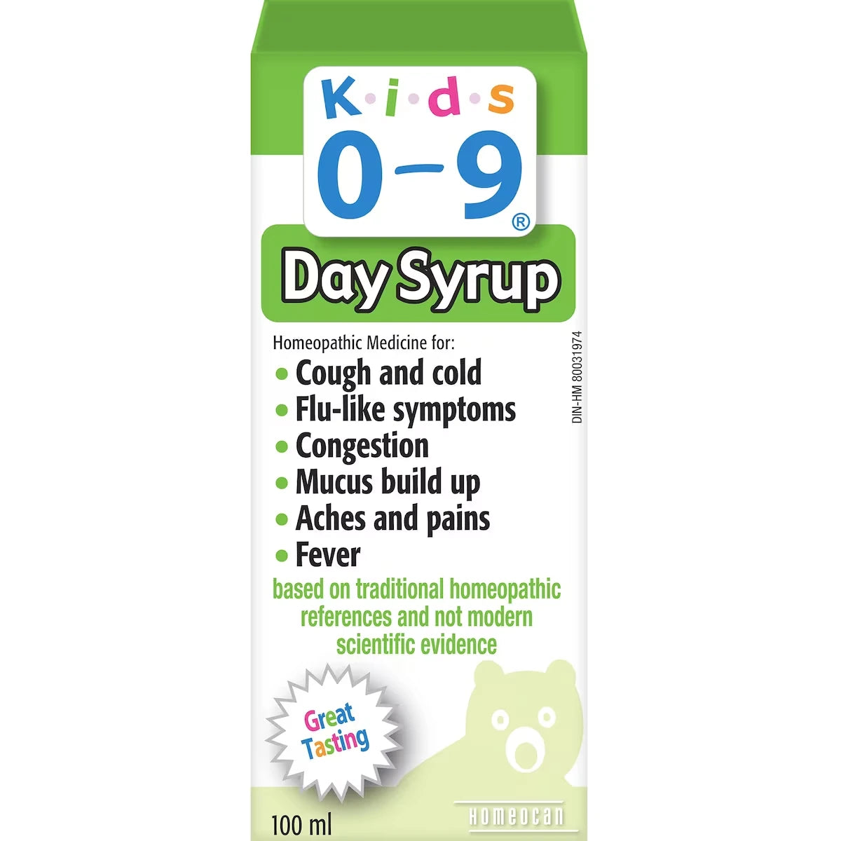 Homeocan Kids 0-9 Day Syrup front package