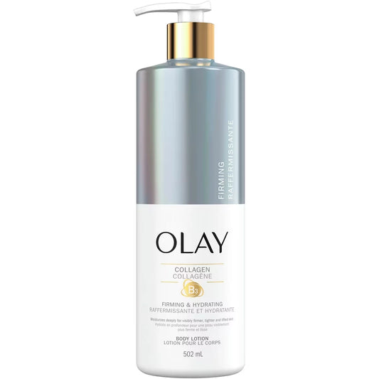 Olay Firming & Hydrating Body Lotion with Collagen, 502 mL Pump front package