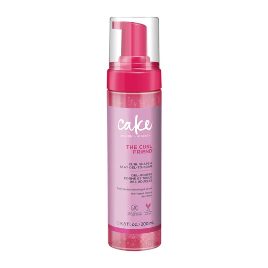 Cake Beauty Gel-to-Foam, The Curl Friend - High Hold Curl Definition Plus Volume - 200 mL product package