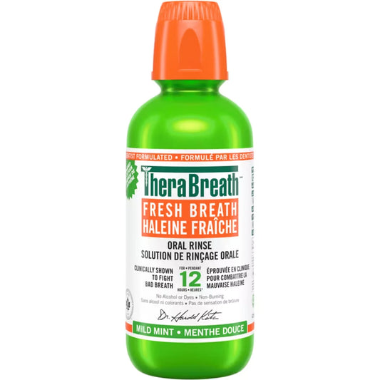 TheraBreath Oral Rinse Fresh Breath Mild Mint 473 Ml front package