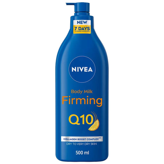Nivea Q10 Firming Body Lotion For Women, Body Milk With Q10 & Vitamin C, Dry Skin, 500 mL product package