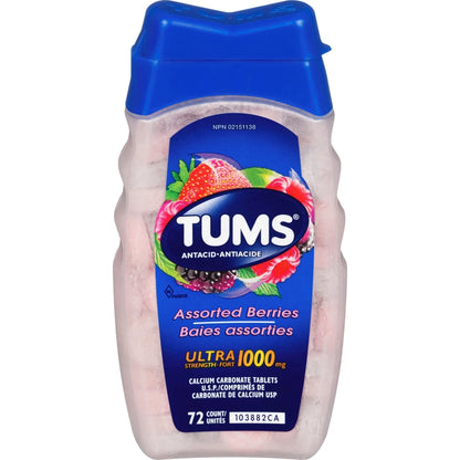 Tums Ultra Assorted Berry 72 count front package