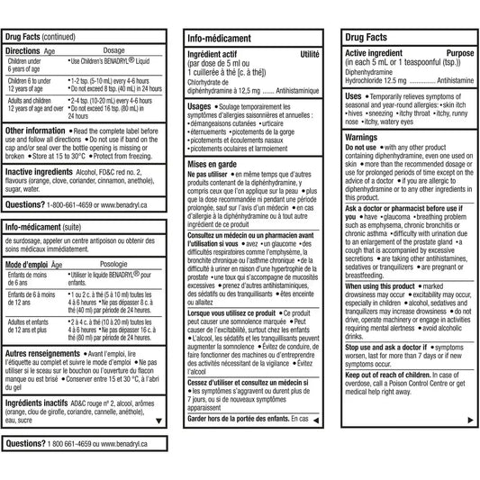 Benadryl Allergy Medicine Liquid product detail