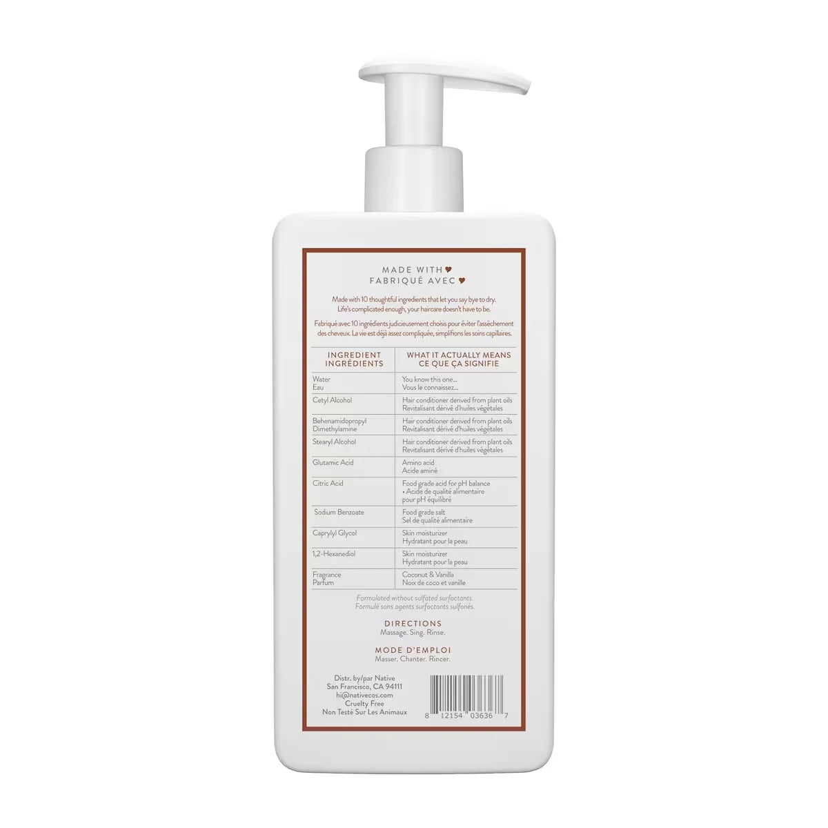 Native Coconut & Vanilla Moisturizing Conditioner product detail