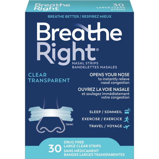 Breathe Right Nasal Strips Large Clear 30 Count product image