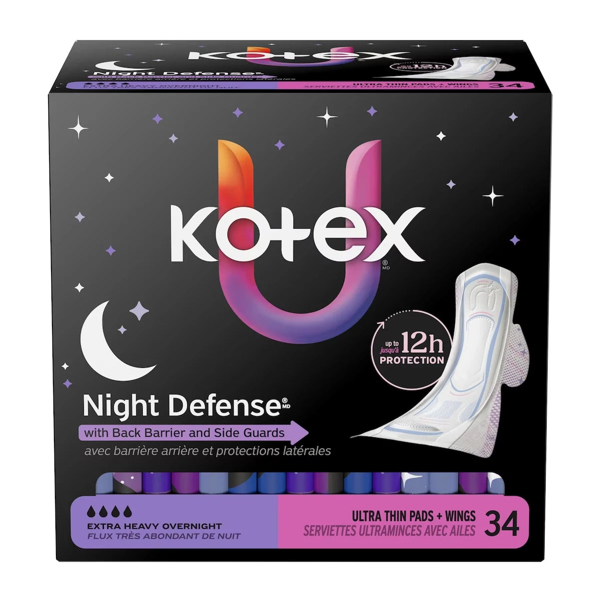 Kotex Ultra Thin Overnight Pads with Wings, Extra Heavy Absorbency product detail