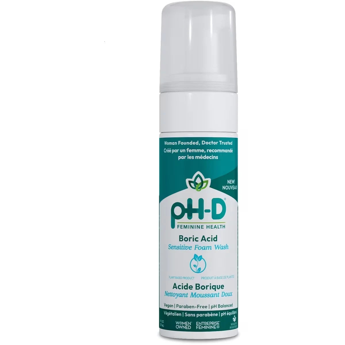 pH-D Boric Acid Foam Wash, Sensitive front package