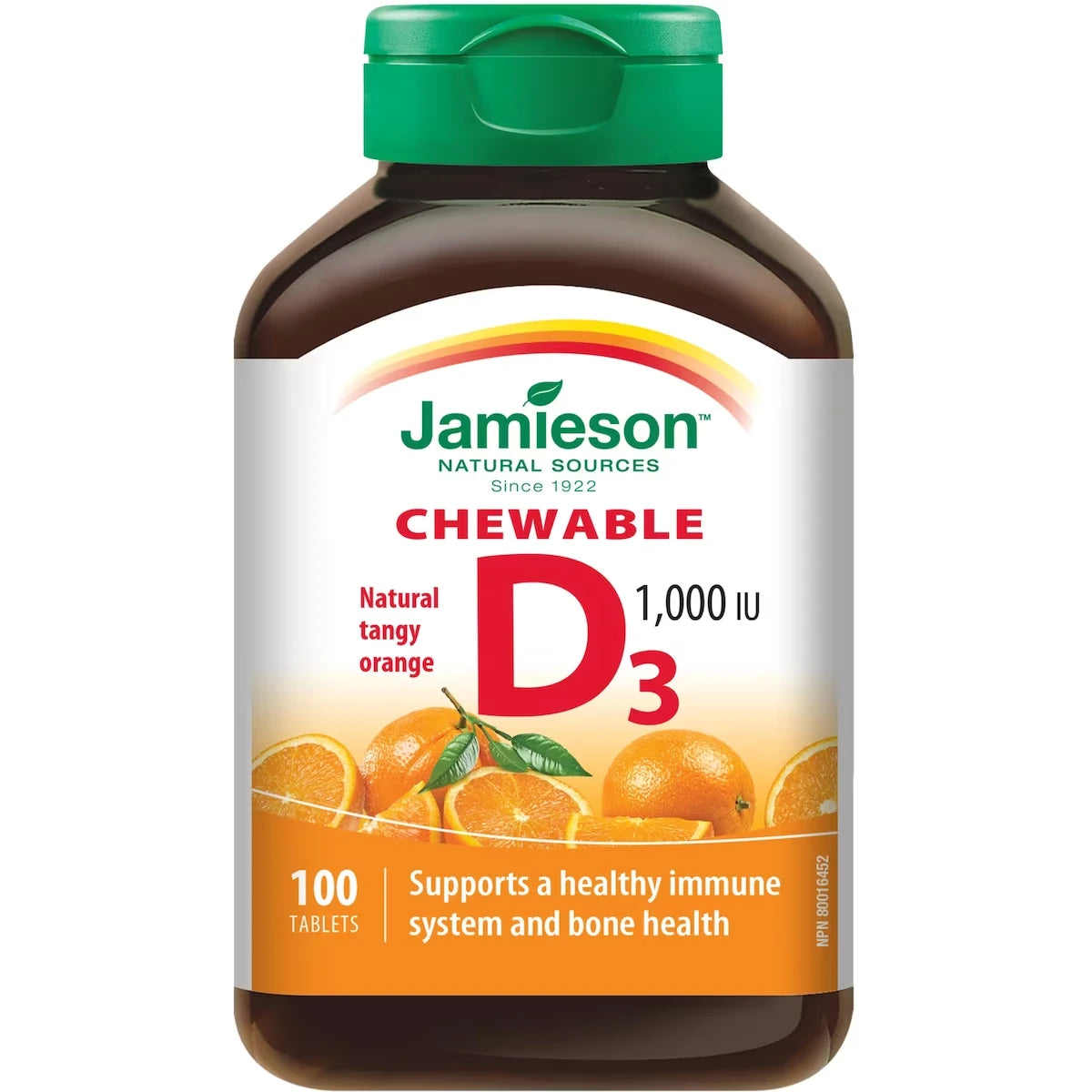 Jamieson Chewable Vitamin D 1, 000 IU Natural Tangy Orange product image