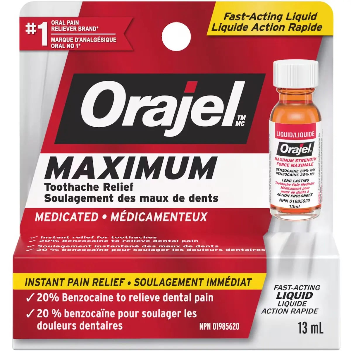 Orajel Maximum Strength Toothache Relief Liquid front package