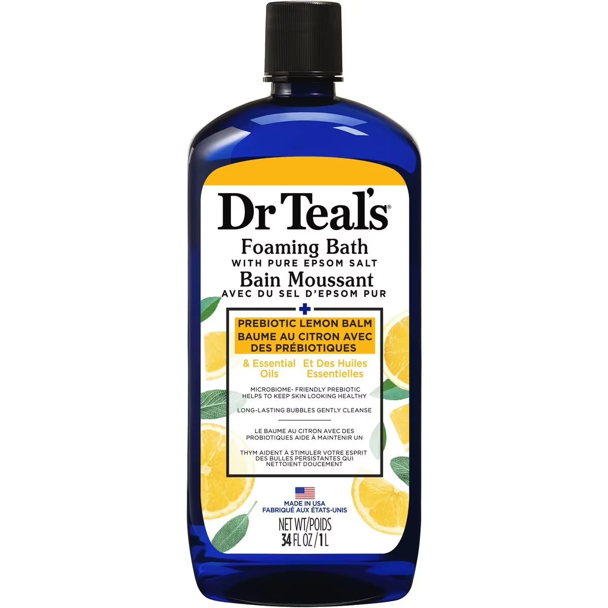 Dr. Teals Foaming Bath With Pure Epsom Salt, Prebiotic Lemon Balm & Essential Oils alternate view
