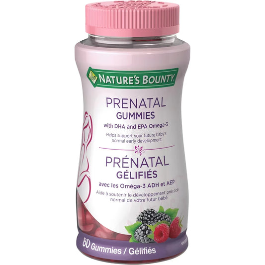 Natures Bounty Prenatal Vitamins, Helps Support Your Future Baby's Normal Early Development front package