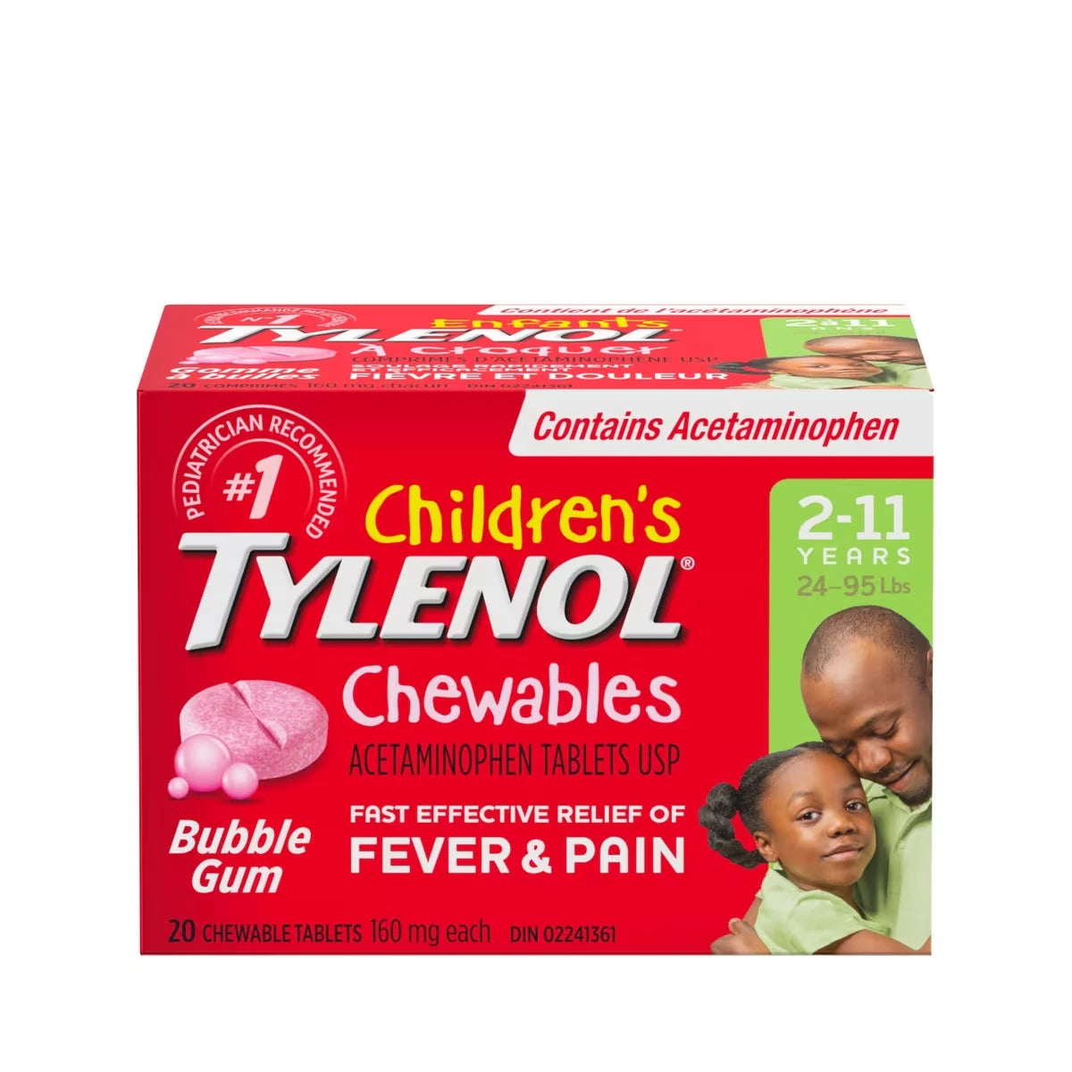 Tylenol Children's Medicine, Fever & Pain, Chewable, Bubble Gum product image