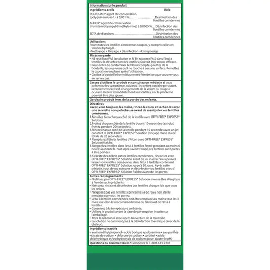 Opti-Free Express® Advanced Cleaning & Desinfecting product detail