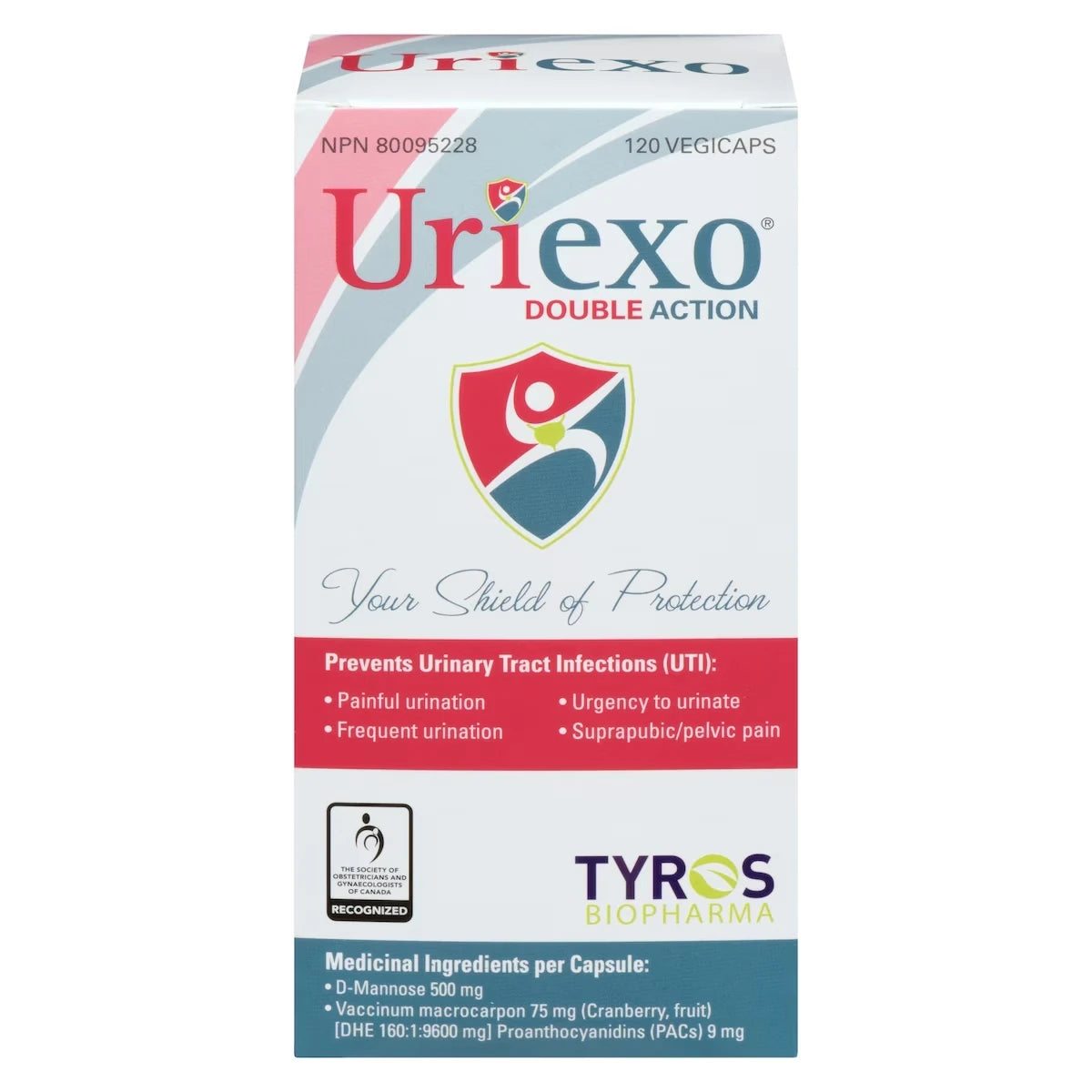 Uriexo D-Mannose & Proanthocyanidins PACs front package