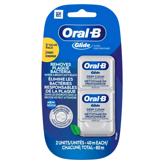 Oral B Oral-B Glide Pro-Health Deep Clean Dental Floss, Cool Mint, 40 m, Pack of 2 product image