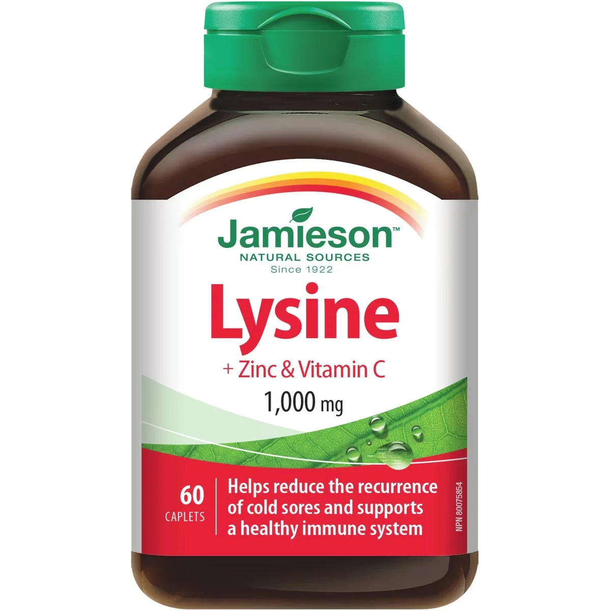 Jamieson Lysine + Zinc & Vitamin C 1000mg front package