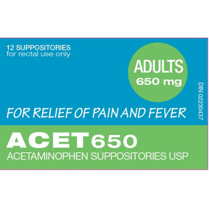 Acet 650Mg Suppositories front package