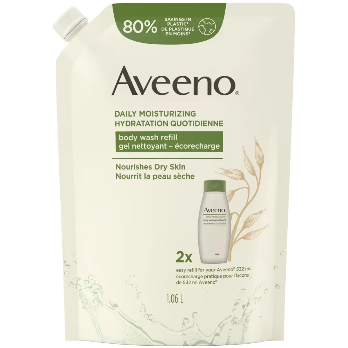 Aveeno Daily Moisturizing Body Wash Refill front package