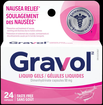 Gravol Liquid Gel Capsules front package
