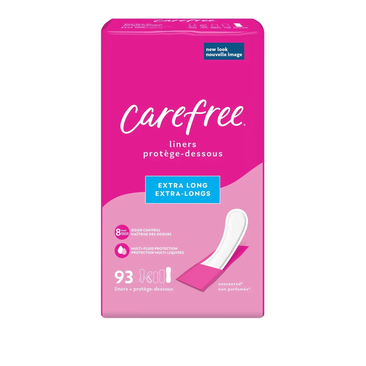 Carefree Acti-Fresh Body Shape Panty Liners Extra Long front package