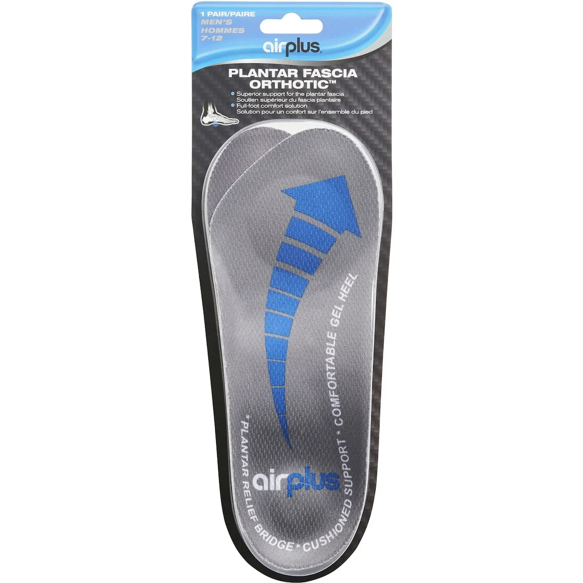 Airplus Plantar Fascia Insole M. 7-12 front package