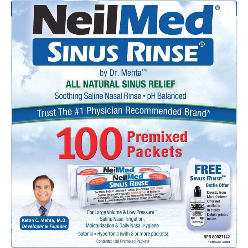 NeilMed Sinus Rinse 100 premixed packets