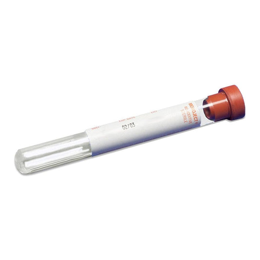 Blood Collection Vacuum Tube Monoject (No Additive) Silicone Coated (Red) Pack of 100, 10 mL