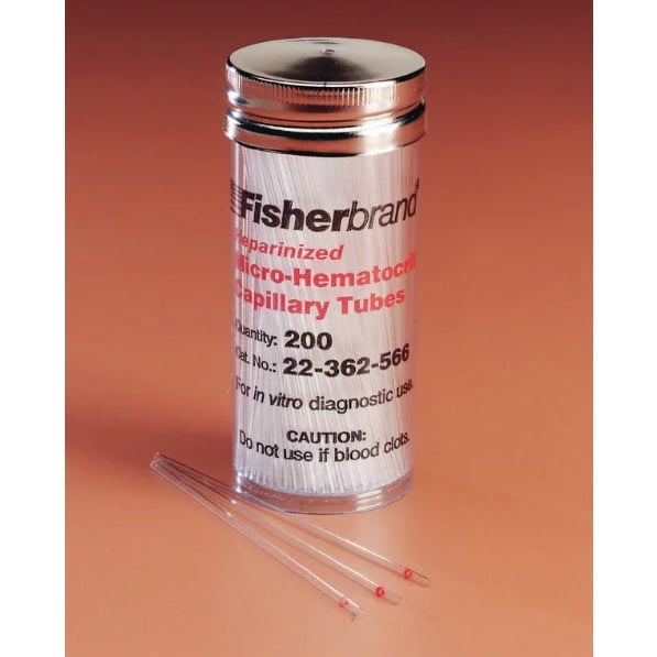 Heparinized Microhematocrit Capillary Tubes (Red) Pack of 200