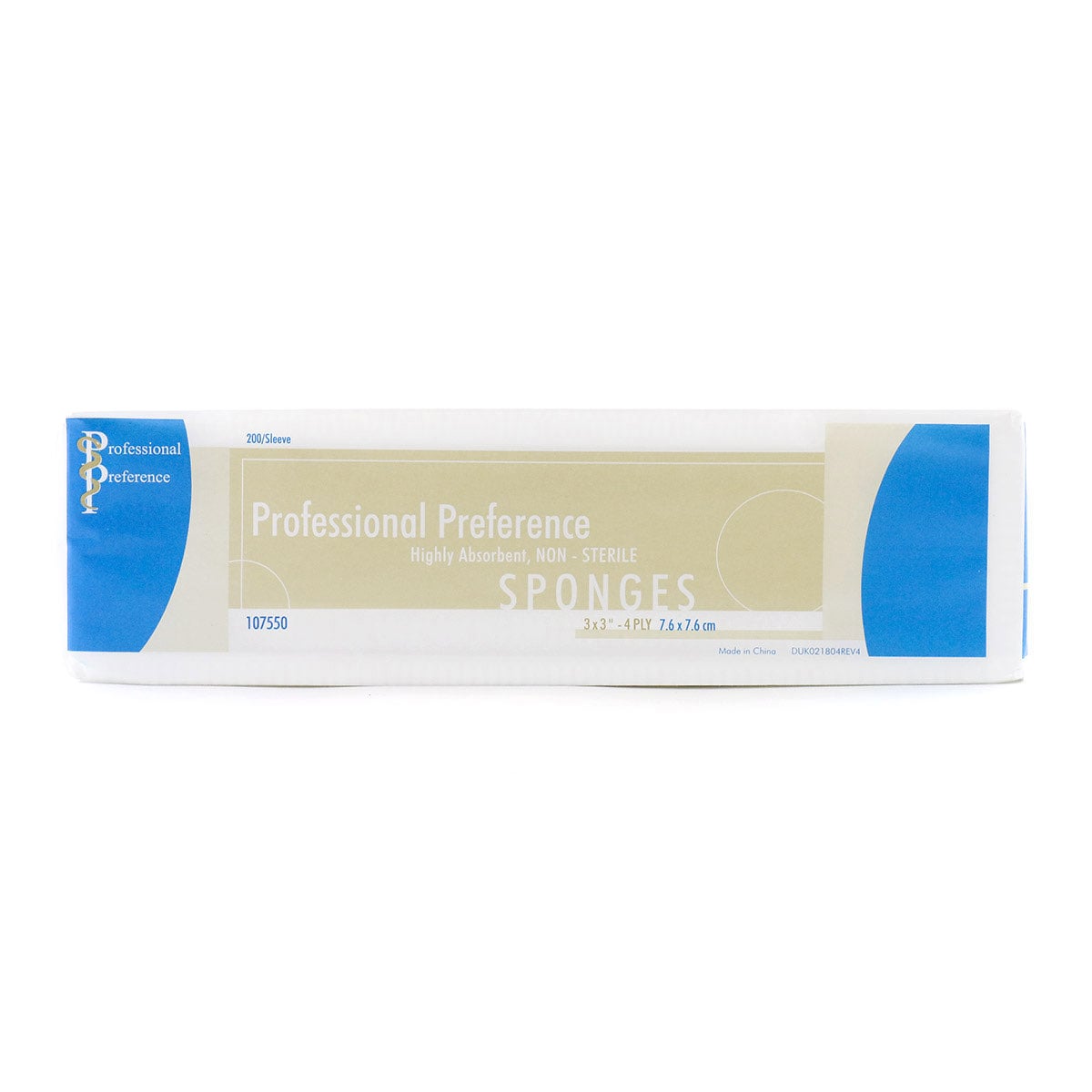 Gauze Sponge Non Woven Non Sterile 4 Ply for Farm Animals Pack of 200 Units 3 in x 3 in