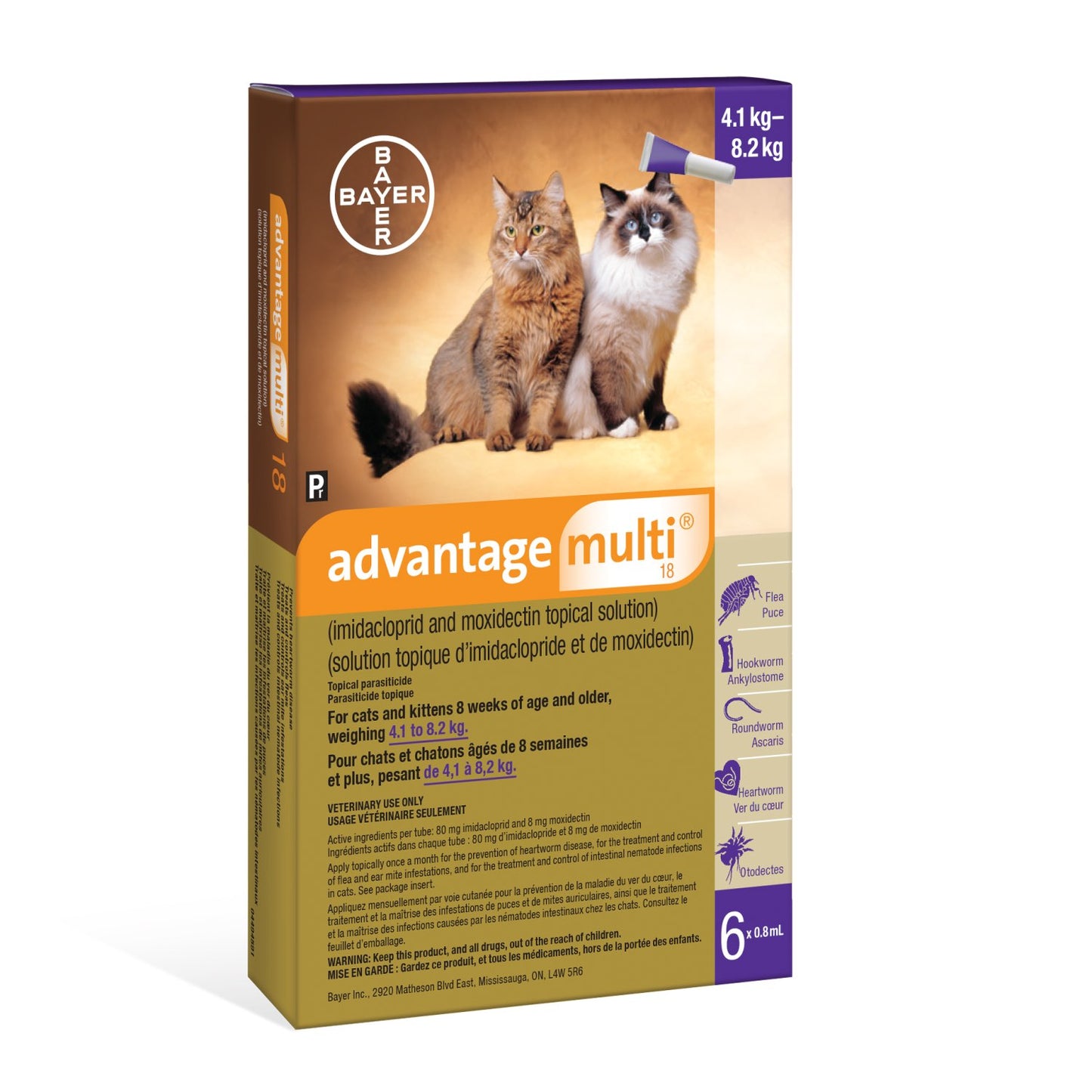 Advantage Multi for Cats Solution 1 Box of 6 Applicators