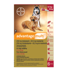 Advantage Multi for Dogs, 9.1 - 25 kg (Red), 6 X 2.5 mL - product image 1