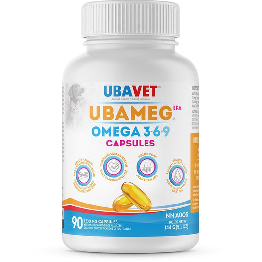 Ubameg EFA Omega 3 6 9 Capsules for Cats and Dogs - 90 Cap - product image 1