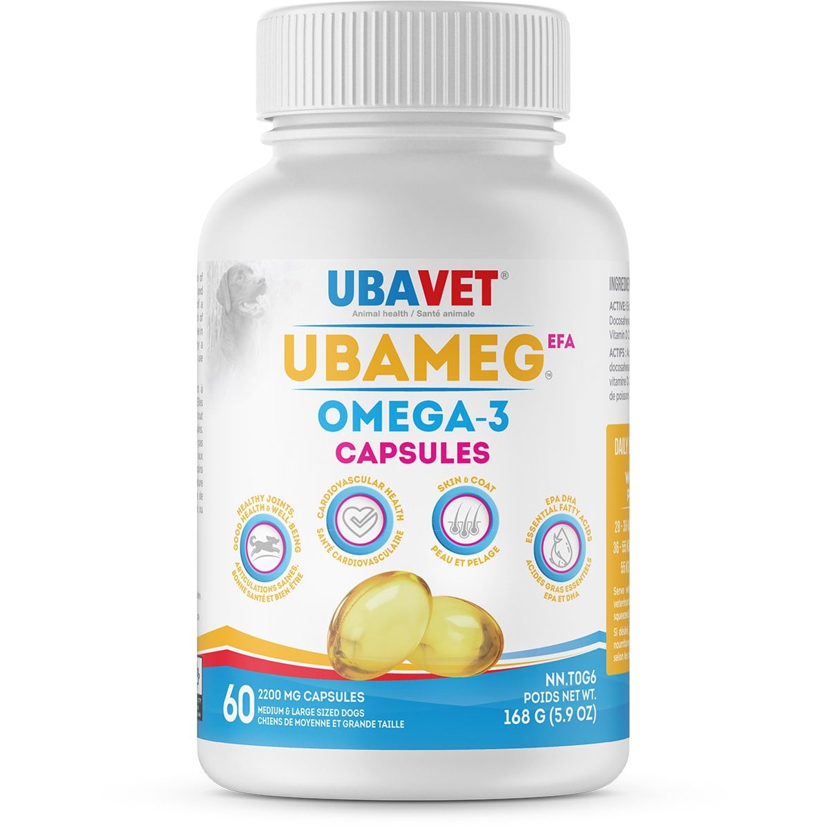 Ubameg EFA Omega 3 Capsules for Cats 60 Cap 2200 mg