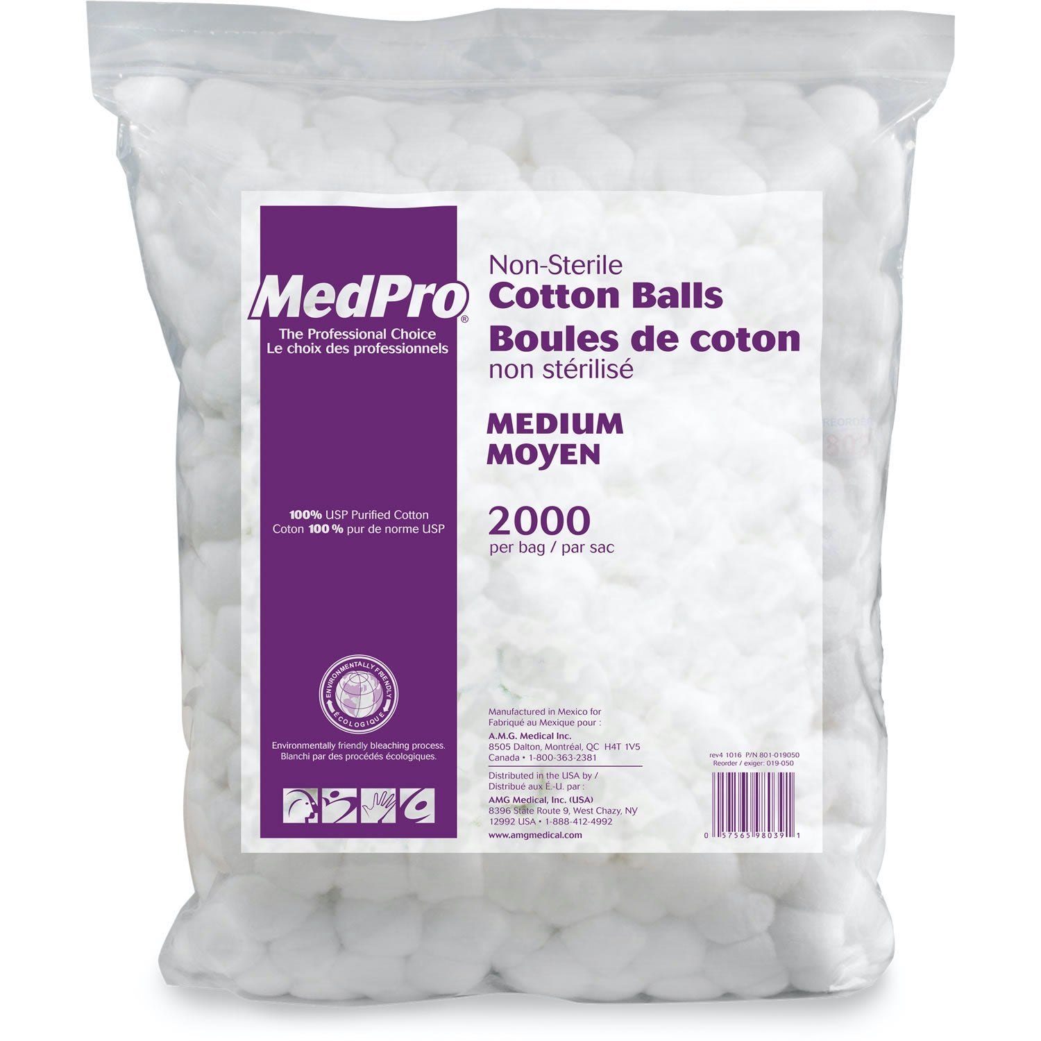 MedPro Cotton Balls, White, Medium (Bag of 2, 000)