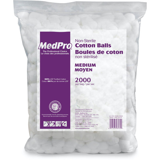 MedPro Cotton Balls, White, Medium (Bag of 2, 000) - Default Title - product image 1
