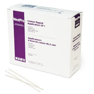 Wood Stick Tipped Applicators (6 in) Box of 1000 Applicators Cotton
