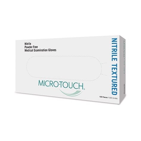 Micro - Touch Nitrile Exam Gloves, Powder-Free, Non-Sterile, Blue, Medium (Box of 100)