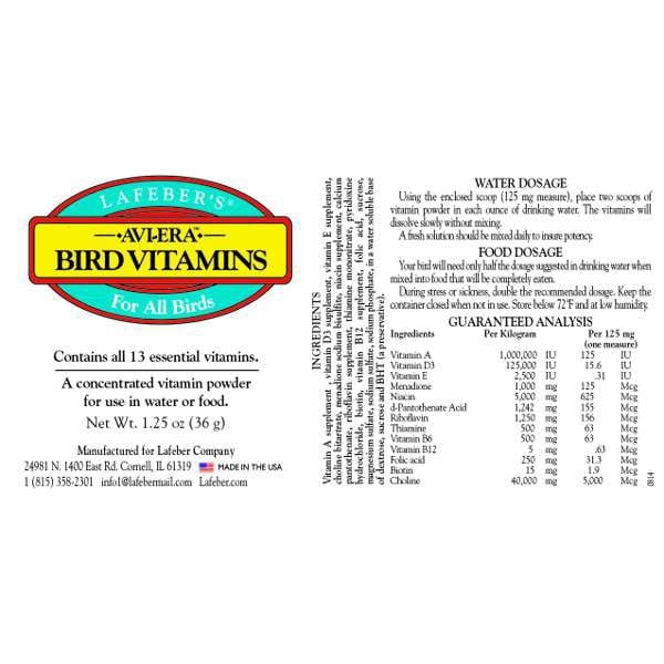 Avi - Era Bird Vitamins for Birds (Original) 36 g Bottle - additional product view 2