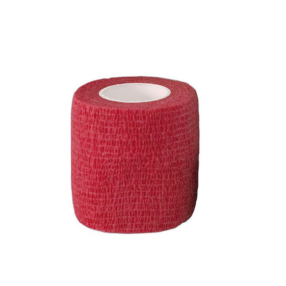 Cohesive Bandage with Latex (Red) (2 in), 1 Roll