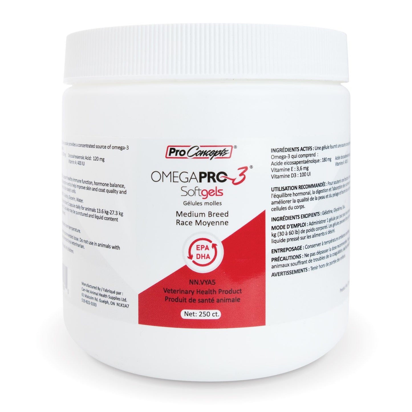 OmegaPro - 3 for Medium Breeds for Dogs 250 Softgels Test
