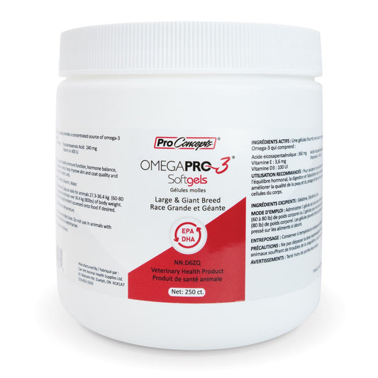 OmegaPro - 3 for Large and Giant Breeds for Dogs 250 Softgels Test