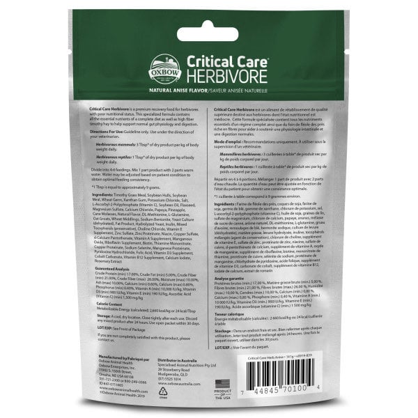 Critical Care Herbivore for Small Pets (Anis) 141 g Pouch - additional product view 2