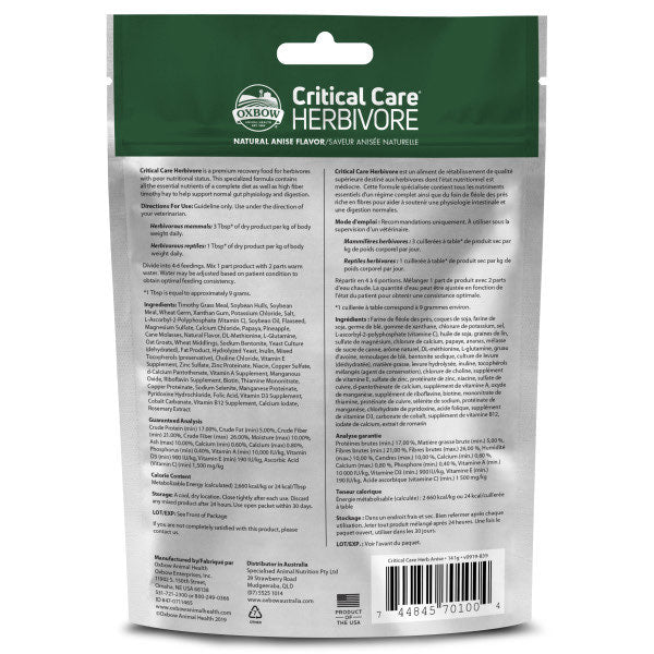 Critical Care Herbivore for Small pets - Anis / 141 g - product image 2