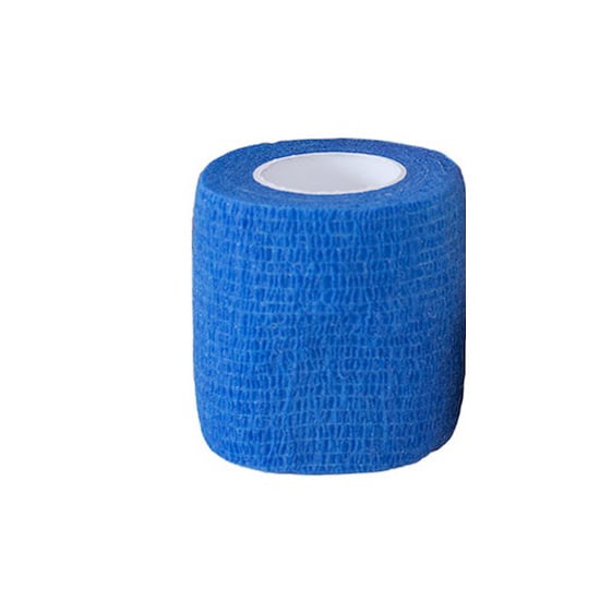 Cohesive Bandage with Latex (Blue) (4 in), 1 Roll