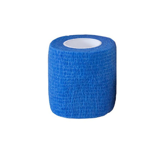 Cohesive Bandage with Latex (Blue) (4 in), 1 Roll