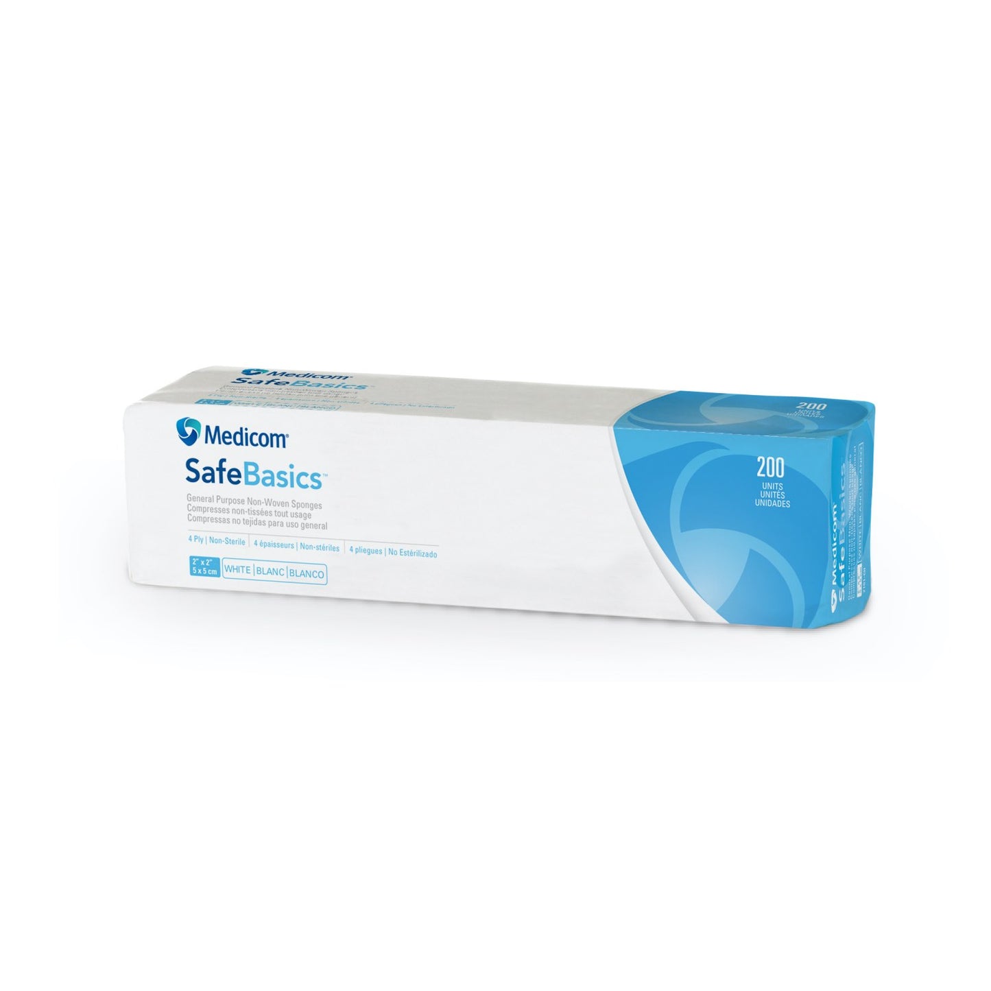 Gauze Sponge SafeBasics Non Woven Non Sterile 4 Ply for Farm Animals Pack of 200 Units 2 in x 2 in