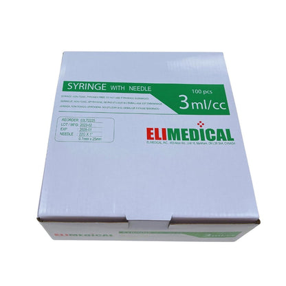 Syringes 3 mL with LL Needle Softpack Box of 100 Syringes 22 g x 1 in