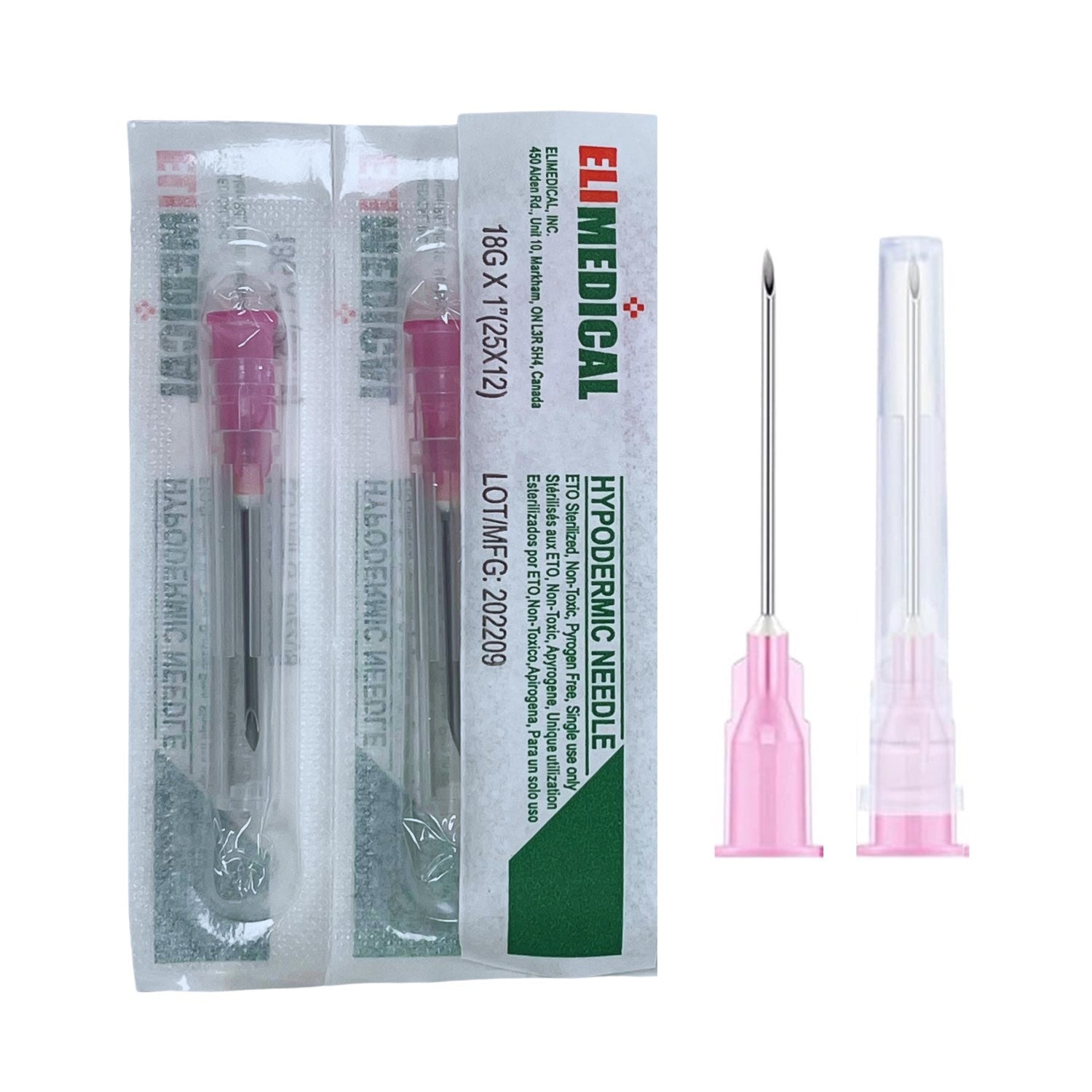 Hypodermic Needles Box of 100 Needles 18 g x 1 in